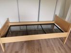 Een persoonsbed met auping spiraal, Huis en Inrichting, Slaapkamer | Bedden, Ophalen, 90 cm, Eenpersoons, Bruin