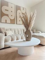halve maan salontafel micro beton creme, Ophalen, 100 tot 150 cm, Nieuw, 50 tot 100 cm