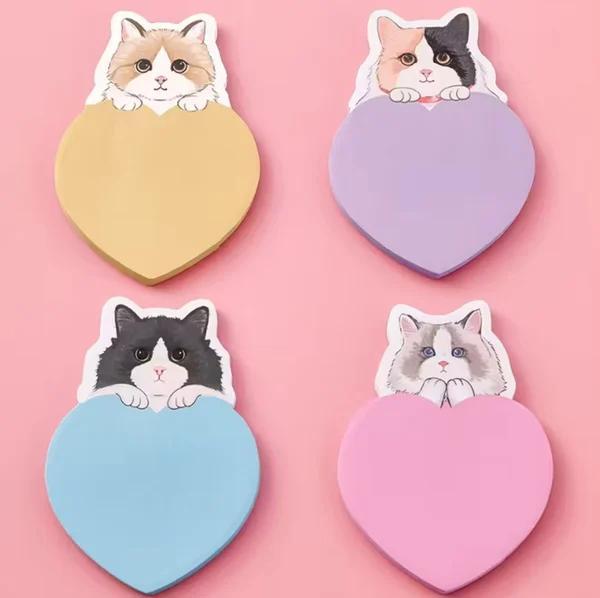 4 poezen notitie blokjes, Dieren en Toebehoren, Katten-accessoires, Nieuw, Ophalen of Verzenden