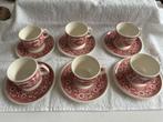 Boch Teapinker Kop en Schotels (6 stuks), Ophalen of Verzenden, Zo goed als nieuw, Overige stijlen, Kop(pen) en/of Schotel(s)