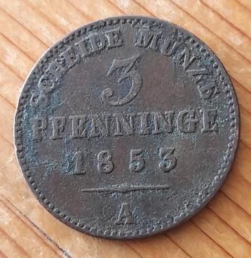 Duitsland Pruissen 3 pfennig 1853 A (lot 2) beschikbaar voor biedingen