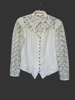 Vintage Blouse Maat 38 Wit Kant C&A Sjiek Romantisch, Maat 38/40 (M), Verzenden, Wit, Zo goed als nieuw