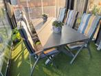 Tuin set, Tuintafel met steen blad (220x100) + 6 stoelen, Tuin en Terras, Ophalen, Overige materialen, 6 zitplaatsen, Zo goed als nieuw