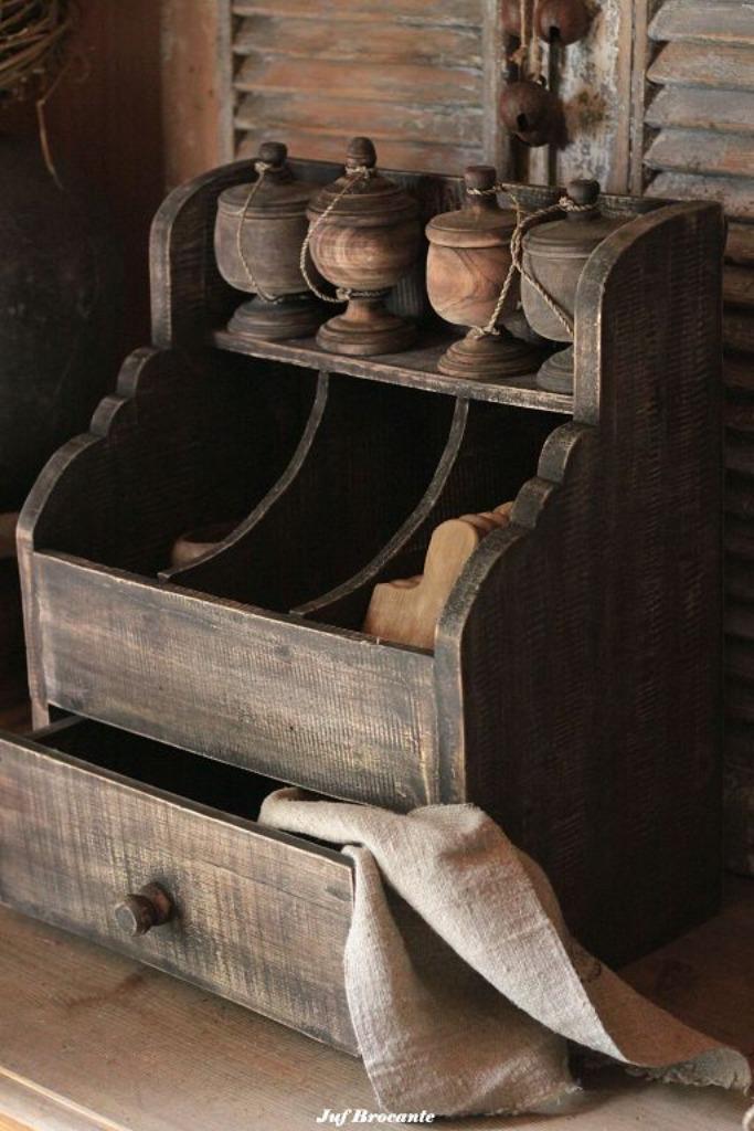 Gruttersbak vintage black met lade, Huis en Inrichting, Woonaccessoires | Overige, Nieuw, Ophalen of Verzenden