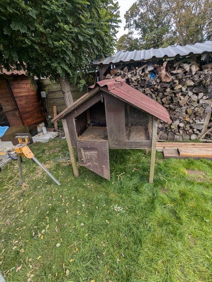 Konijnenhok kippenhok groot, Dieren en Toebehoren, Pluimvee | Toebehoren, Zo goed als nieuw, Kippenhok of Kippenren, Ophalen