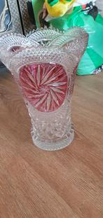 Kristallen vaas met rose motief, Antiek en Kunst, Ophalen of Verzenden