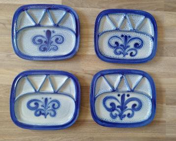 Jasba 4 gourmetborden  fondue borden vintage West Germany beschikbaar voor biedingen