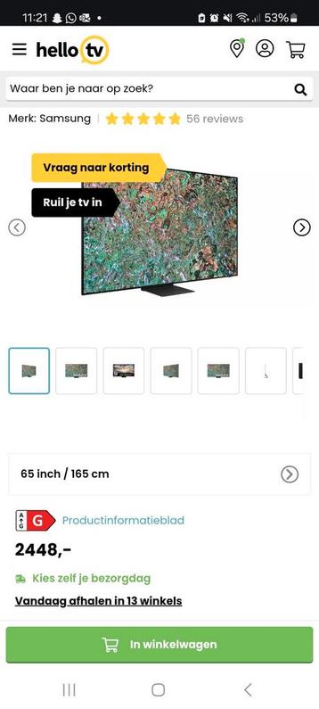 Samsung 65 inch neo qled  8k nieuw beschikbaar voor biedingen