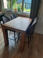 Prachtige hoge eettafel/bartafel met bijpassende stoelen., Huis en Inrichting, Tafels | Eettafels, 50 tot 100 cm, 100 tot 150 cm