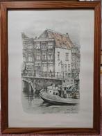 Anton Pieck Prent - Gracht Spaarne Haarlem, Antiek en Kunst, Ophalen of Verzenden