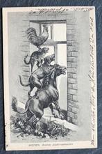 De Bremer Stadmuzikanten (ezel, hond, poes, kip), 1920, Verzamelen, Ansichtkaarten | Dieren, Verzenden, Voor 1920, Gelopen, Hond of Kat