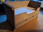 Steigerhout junior bed met lade, Gebruikt, Matras, 160 tot 180 cm, 70 tot 85 cm