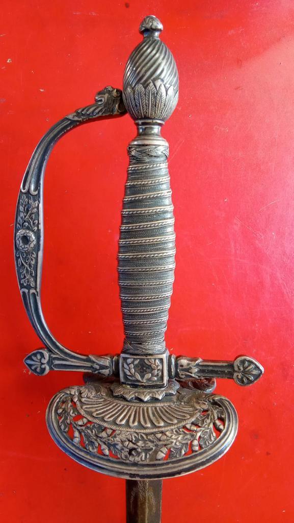 degen met Frans zilveren gevest, Verzamelen, Militaria | Algemeen, Landmacht, Zwaard of Sabel, Overige gebieden, Ophalen of Verzenden