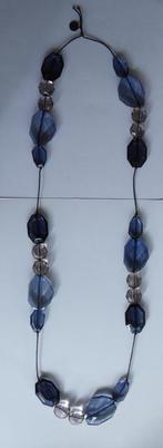 Hals ketting met kralen blauw wit, Ophalen of Verzenden, Gebruikt, Blauw, Overige materialen