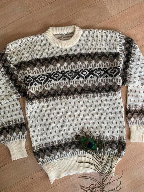 Eskimo Knitwear wollen trui L bohemian wool jumper, Kleding | Heren, Truien en Vesten, Nieuw, Maat 52/54 (L), Wit, Ophalen of Verzenden