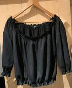Blouse kort shirt zwart off shoulder maat L, Verzenden, Zo goed als nieuw, Maat 42/44 (L), Zwart