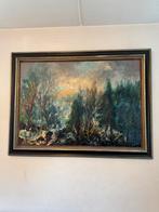 Groot olieverf schilderij van Jan Makkes., Antiek en Kunst, Ophalen