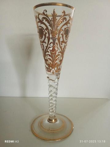 Antieke Drachenfels Champagne Flute - Rhein Romantiek 1880 beschikbaar voor biedingen