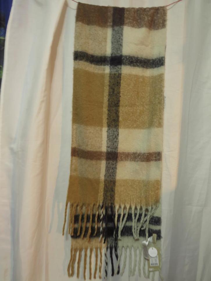 camel creme zwart lange geblokte sjaal musu Soyaconcept, Kleding | Dames, Mutsen, Sjaals en Handschoenen, Nieuw, Sjaal, Maat 46/48 (XL) of groter