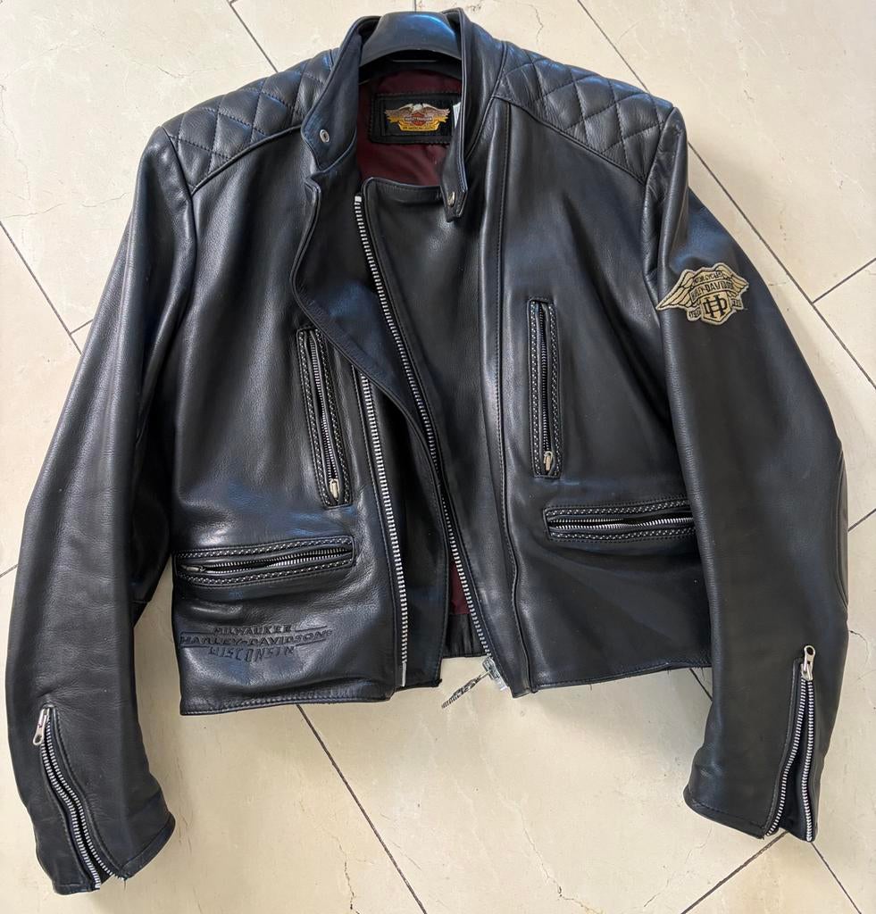 Harley Davidson Leren Motorjas - Maat L, Motoren, Ophalen of Verzenden, Tweedehands, Heren, Jas | leer