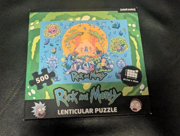 Rick and Morty 3D Lenticulair Puzzel (500 Stukjes), Hobby en Vrije tijd, Denksport en Puzzels, Zo goed als nieuw, Legpuzzel, 500 t/m 1500 stukjes
