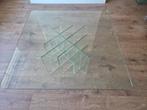 Design glazen salontafels met plexiglas voet, Huis en Inrichting, Tafels | Salontafels, Ophalen, 50 tot 100 cm, Vierkant, 50 tot 100 cm