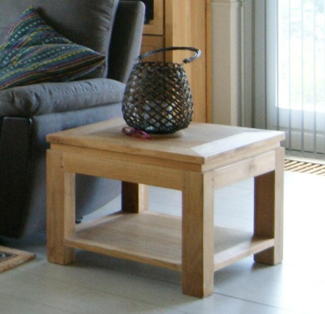 Teakhouten bijzettafel, 2 stuks. 60 x 60cm, Huis en Inrichting, Tafels | Bijzettafels, Gebruikt, Vierkant, 45 tot 60 cm, 55 tot 75 cm