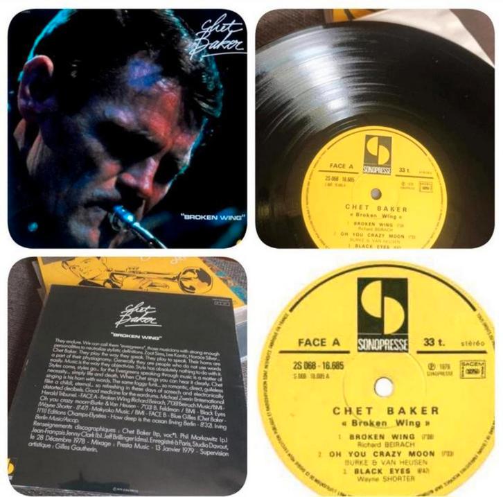 Chet Baker - Broken Wing 1e persing SONOPRESSE 1979 VG+, Cd's en Dvd's, Vinyl | Jazz en Blues, Gebruikt, Jazz, 1960 tot 1980, 12 inch
