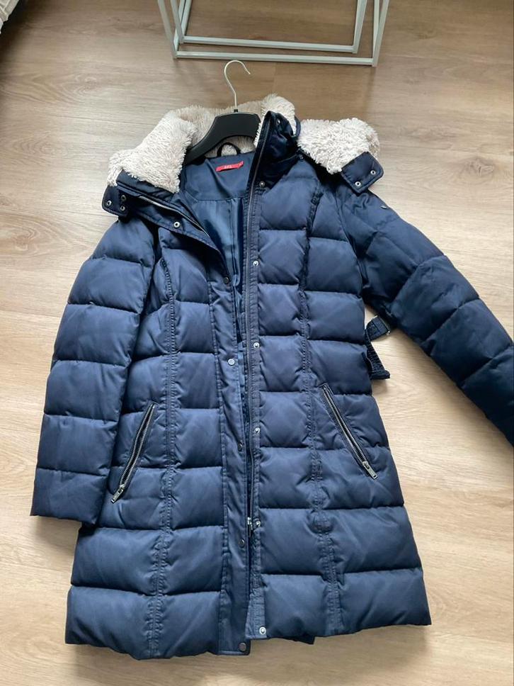 Blauwe donsjas Esprit maat 40/42, Kleding | Dames, Jassen | Winter, Zo goed als nieuw, Maat 42/44 (L), Blauw, Ophalen
