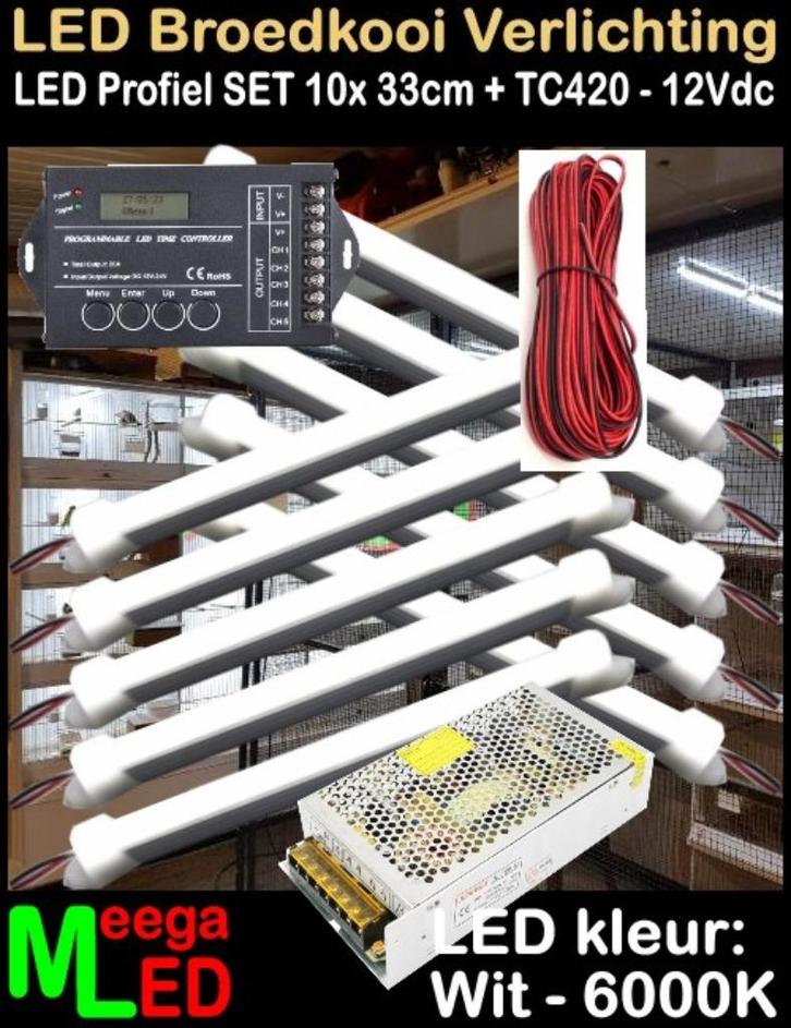 LED Verlichting SET 33cm voor Vogelkooi Voliere Broedkooi, Dieren en Toebehoren, Vogels | Hokken en Kooien, Nieuw, Vogelkooi, Aluminium