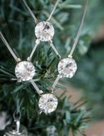 Exclusieve handgemaakte verzilverde ketting/collier.., Met kristal, Verzenden, Nieuw, Zilver