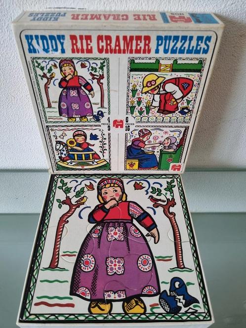 Orig,Rie Cramer, 4 OUD HOLLANDS PUZZELS,4/6/9/16st, Inwst!, Kinderen en Baby's, Speelgoed | Kinderpuzzels, Zo goed als nieuw, 10 tot 50 stukjes