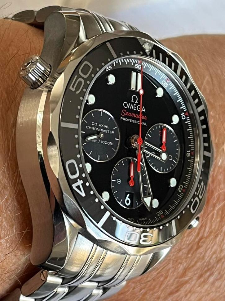 Omage Seamaster 300 Chrono 44mm super mooie en complete set., Sieraden, Tassen en Uiterlijk, Horloges | Heren, Zo goed als nieuw