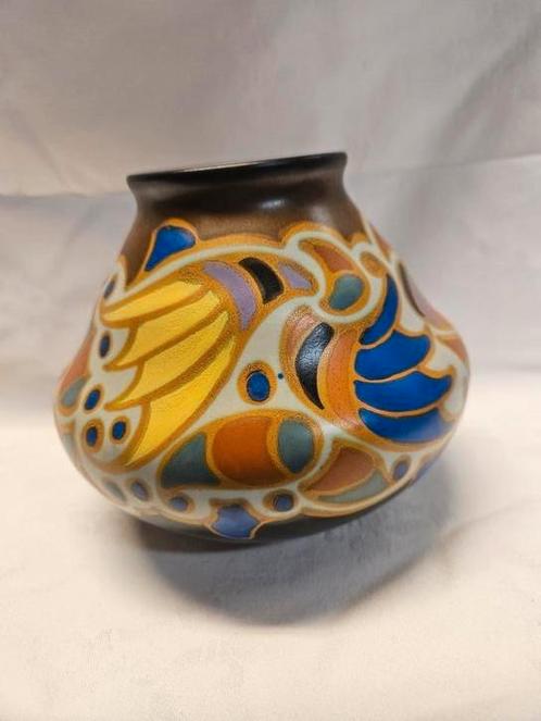 Gouds pateel aardewerk bolvaasje, Antiek en Kunst, Antiek | Keramiek en Aardewerk, Ophalen of Verzenden