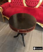 Klassiek Engelse bijzettafel / tafel hout met 3 lades bruin, 50 tot 75 cm, Rond, Klassiek / antiek, 50 tot 100 cm