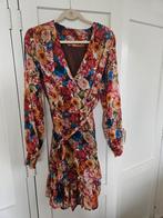 Feestelijk jurkje overslag herfstkleuren, Overige kleuren, Maat 42/44 (L), Ophalen of Verzenden, Boven de knie
