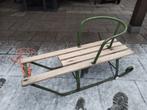 Vintage Houten Slee met Rugleuning, Kinderen en Baby's, Speelgoed | Buiten | Sleeën, Ophalen, Rugleuning, Gebruikt, Hout