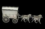 Zilver Miniatuur Huifkar met 4 Span Hollands Zilver keur, Verzenden, Zilver