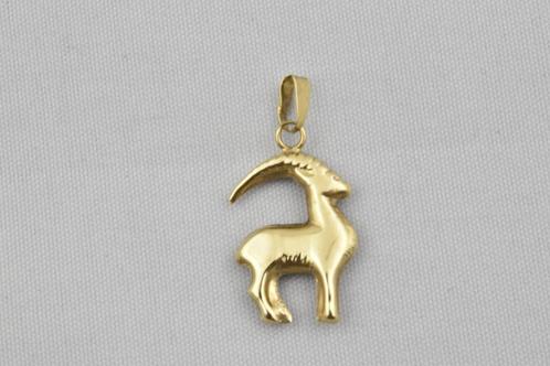 14 karaat gouden Sterrenbeeldhanger Steenbok 633-G, Sieraden, Tassen en Uiterlijk, Kettinghangers, Gebruikt, Goud, Goud, Kruis of Symbool