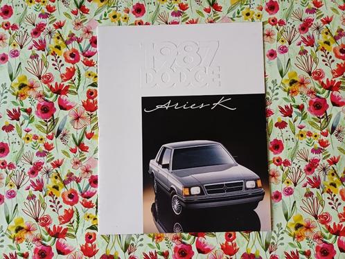 DODGE ARIES K 1987 brochure folder USA origineel zeer mooi, Boeken, Auto's | Folders en Tijdschriften, Zo goed als nieuw, Overige merken