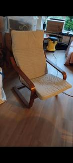 Poang Ikea stoel als nieuw hout met grijs, Huis en Inrichting, Stoelen, Ophalen, Zo goed als nieuw, Hout, Eén