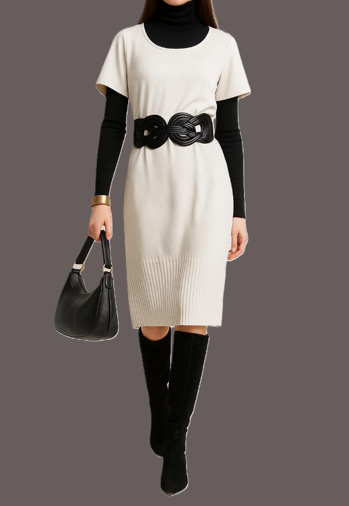 Lizzy & Coco jurk in gebroken wit maat 40/42, Kleding | Dames, Jurken, Zo goed als nieuw, Maat 42/44 (L), Overige kleuren, Knielengte