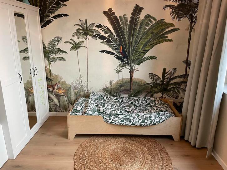 Mooi houten Peuterbed, Kinderen en Baby's, Kinderkamer | Bedden, Gebruikt, 140 tot 160 cm, 70 tot 85 cm, Lattenbodem, Ophalen
