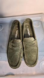 Hush Puppies suède instappers / loafers - Olijfgroen, Verzenden, Instappers, Zo goed als nieuw, Hush Puppies