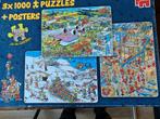 Jan van Haasteren puzzel 3 x 1000 stuks, Ophalen of Verzenden, 500 t/m 1500 stukjes, Gebruikt, Legpuzzel