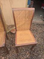Vintage stoelen met rieten zitting, Huis en Inrichting, Stoelen, Gebruikt, Bruin, Vintage, Vier