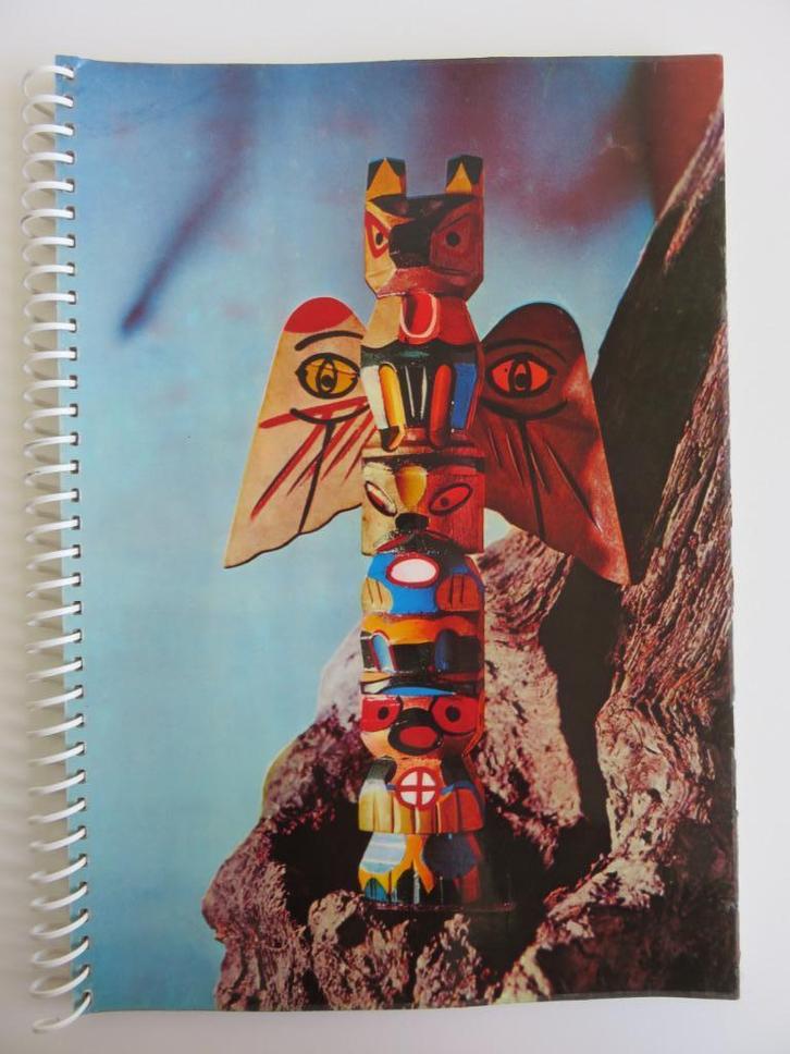 Vintage leeg plakboek met totempaal 40 vel, Hobby en Vrije tijd, Knutselen, Zo goed als nieuw, Materiaal, Ophalen of Verzenden