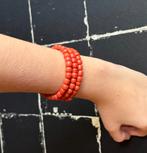 Bloedkoraal exclusieve antieke armband 14k slot goud dames, Verzenden, Goud, Armband, Met edelsteen