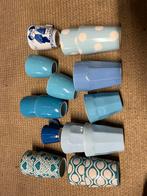 Serviesgoed, blauw groen kopjes mokken schaaltjes, Ophalen of Verzenden, Aardewerk, Overige stijlen, Kop(pen) en/of Schotel(s)