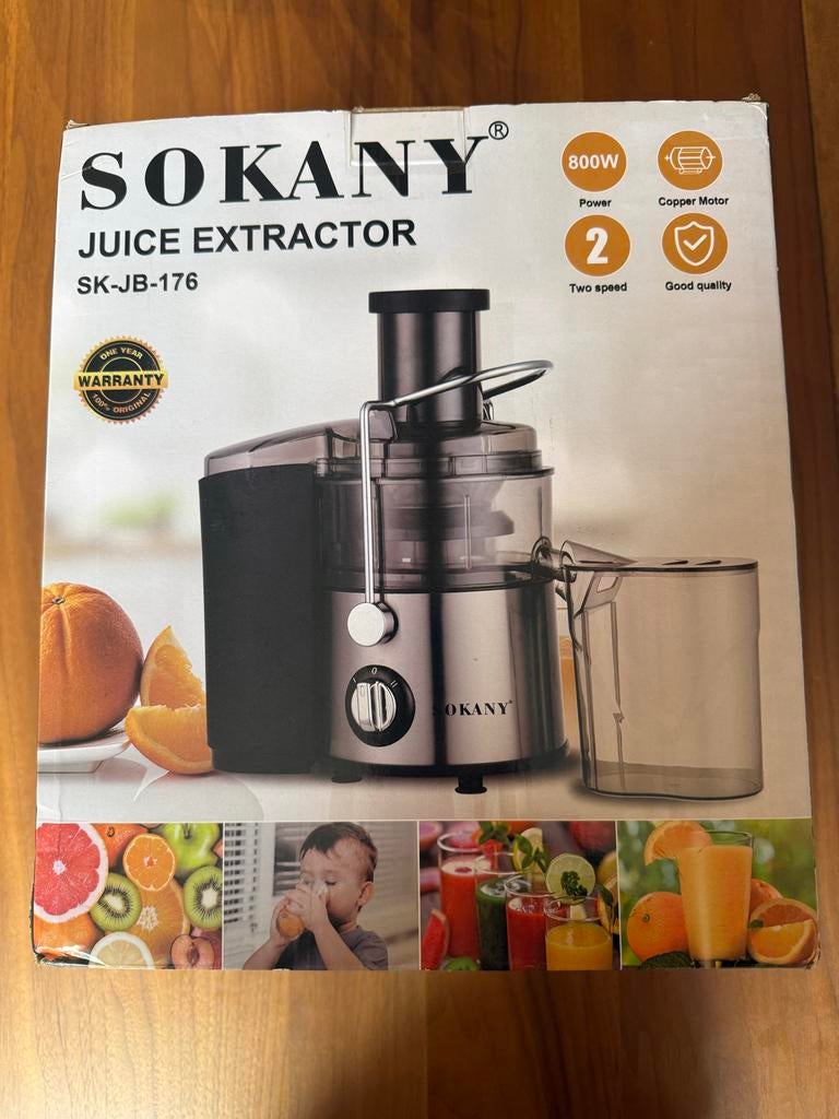 Sokany Juice Extractor Nieuw - Juicer - 800 W Sapcentrifuge, Ophalen of Verzenden, Zo goed als nieuw